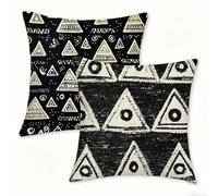 Funda Cojin 30x30 cm Juego de 2, Suave Terciopelo Decorativos Funda de Cojínes con Motivo Negro, Cuadradas Fundas Cojines con Cremallera Oculta para Dormitorio, Oficina, Cama y Sofá, geometría 0n-299