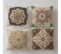 Funda Cojin 30x30cm Cojines Exterior Impermeable Datura Juego de 4 Impresin de Doble Cara Cuadradas Lino Muebles de Jardin Funda Almohada retro,Primavera Verano Terraza Gift,con Cremallera Oculta S754