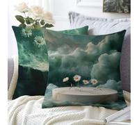 Funda Cojin 30x30cm Juego De 2 Suave Material De Lino Suave Transpirable Impermeable Nube Cojines Cama Decorativos,Paisaje Fundas Cojines Sofa Con Cremallera Invisible Para Salon Exterior Silla A1-434