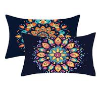 Funda Cojin 30x40 Marina de Guerra Decorativo Almohadas Juego de 2 Rectangular Cojines Mandala Lino Funda Almohada 40x30 Impresión de Doble Cara, Cremallera Invisible, Decoracion Hogar Jardín,1053-j