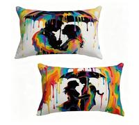 Funda Cojín 30x50 cm Juego de 2 Color, Funda De Almohada 30 x 50 cm Cojine Exterio Amar Decoracion Cojines Sofa Lino con Cremallera Oculta para Primavera Verano Decorativos, Regalos Mujeres Y-880803