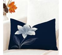 Funda Cojin 30x50 cm Marina de Guerra Funda Almohada Juego De 1 Fundas Cojines Floral Terciopelo Cojines Rectangulares con Cremallera Invisible, Decorativos Navideña Jardín Sofá Dormitorio 1h-1121