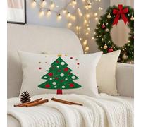 Funda Cojin 30x50 cm Verde Fundas Cojines Árbol de Navidad Funda Almohada Juego De 2 Lino Cojines Exterior con Cremallera Invisible Cushion Covers para Decorativos Jardín Terraza Sofá Coche 3m-913
