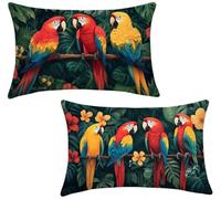 Funda Cojin 30x50 Terciopelo Juego de 2 Cojines Exterior, Pájaro, v-710 | Funda Cojines Exterior Impermeable, Hojas Fundas Almohadas, Home Decoration, Decoracion Terraza