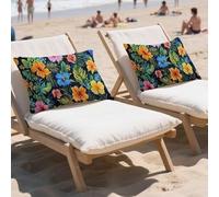 Funda Cojin 30x50cm Cojines Exterior Impermeable 2 Piezas Rectangulares Terciopelo Fundas de Almohada Flor Cushion Covers con Cremallera Oculta,Patio Jardín Sofá Otoño Decorativas Cushion Rural,LY-518