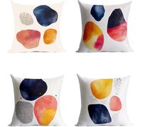 Funda Cojin 35 x 35 cm Impermeable Exterior Sofa Almohada Covers Abstracto Cuadrado Fundas de Cojines Paisaje Impresión a Doble Cara Juego de 4 para Terraza Exterior Banco Sofa Decoracion GFBZ-8562
