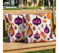 Funda Cojin 35x35 cm Rosa Funda Cojines Exterior Impermeable Terciopelo Naranja Almohadas Decorativos Sofá, Doble Cara Impresa para Salón Cama Silla Jardín Oficina Habitacion Lumbar Pack de 2 dj-353