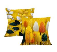 Funda Cojin 35x35 Otoño Decorativo Almohadas Juego de 2 Cojines Árbol Terciopelo Funda Almohada 35x35cm Impresión de Doble Cara Cojines con Cremallera Invisible,Navidad Habitacion Decoracio,2p687F