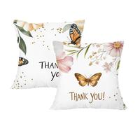 Funda Cojin 35x35 White Decorativo Almohadas Juego de 2 Cojines Flor Terciopelo Funda Almohada 35x35cm Impresión de Doble Cara Cojines con Cremallera Invisible,Navidad Habitacion Decoracio,2p679F