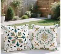 Funda Cojin 35x35cm 2 Piezas Cojines Exterior Impermeable Otoño Cojines Sofa Verde Funda de Almohada Terciopelo Cojines Moderno Grandes Decorativos Pillow par Sala Jardín,Regalo para Mujeres lj-632