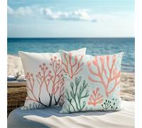Funda Cojin 35x35cm 2 Piezas Cojines Exterior Jardin Rosa Fundas de Cojín Inpermeab de Cuadrada Lino Fundas Cojines Planta con Cremallera Invisible para Sofá Jardín Balcón Otoño Decorativos 1Z-130