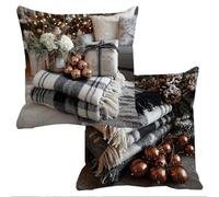 Funda Cojin 35x35cm Fundas Cojines Sofa para Exterior nórdico Cojines Cama Fundas Almohadas Pack 2 Terciopelo Funda Cojin Exterior Impermeable Grandes Protector Moderno Decorativos Jardin Sofá f-10873