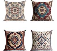 Funda Cojin 35x35Cm Impermeable Exterior Sofa Almohada Covers Abstracto Cuadrado Fundas de Cojines Raya Impresión a Doble Cara Juego de 4 para Terraza Exterior Banco Sofa Decoracion GFBZ-8796