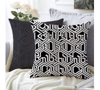 Funda Cojin 35x35cm Juego De 2 Suave Material De Lino Suave Transpirable Impermeable Abstracto Cojines Cama Decorativos,Patrón Fundas Cojines Sofa Con Cremallera Invisible Para Salon Exterior A1-937