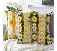 Funda Cojin 35x35cm Juego De 2 Suave Material De Lino Suave Transpirable Impermeable Decorar Raya Cojines Cama Decorativos,Flor Fundas Cojines Sofa Con Cremallera Invisible Para Salon Exterior A1-998