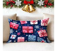 Funda Cojin 35x55 cm Marina de Guerra Funda Almohada Juego De 1 Fundas Cojines Navidad Lino Cojines Rectangulares con Cremallera Invisible, Decorativos Navideña Sala de Estar Sofá Dormitorio 1h-459