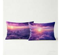 Funda Cojin 40 x 70, Funda Almohada 70 x 40 cm 2 Pack, Fundas Cojines Cama Decorativos Atardecer, Fundas de Cojines Sofa Nube Cremallera Invisible para Personas que Sudan con Facilidad Regalo BZTH1518