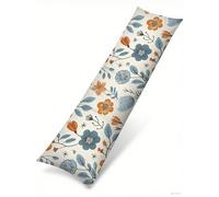 Funda Cojin 40x120 Flores Suave Terciopelo Rectangular Cojin Embarazada, Cojines Sofa con Cremallera Invisible, Azul Otoño Fundas Cojines, Hogar Salon Dormitorios Decorativas Fundas Almohadas J-42