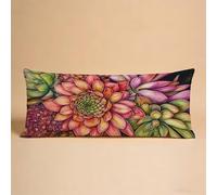 Funda Cojín 40x120cm Juego de 1 Flor Funda Almohada Impermeable Planta Terciopelo Cojines Cama Decorativos, Patrón Impresión a Doble Cara HD para Primavera Verano Decorativos, Regalo Mujer 2-784Q4N