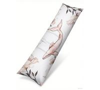 Funda Cojin 40x145 Ballena Suave Terciopelo Rectangular Cojin Embarazada, Cojines Sofa con Cremallera Invisible, Rosa Otoño Fundas Cojines, Hogar Salon Dormitorios Decorativas Fundas Almohadas J-90