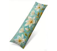 Funda Cojin 40x145 Flores Suave Terciopelo Rectangular Cojin Embarazada, Cojines Sofa con Cremallera Invisible, Blanco Otoño Fundas Cojines, Hogar Salon Dormitorios Decorativas Fundas Almohadas J-162