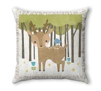 Funda Cojin 40x40 Lindos Animales Marrones Fundas Cojines 40x40 Funda Almohada Cuadrado Lino Lavable Cojines Cama Sofá con Cremallera Decorativos Dormitorio Coche