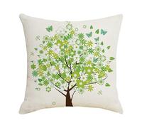 Funda Cojin 40X40 Mariposa Verde Modernos Lino Decorativas Fundas De Cojines, Adecuado para Todas Las Estaciones con Cremallera Oculta,para Sala De Estar, Sofás, Camas, Dormitorio Jardín