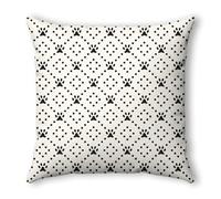 Funda Cojin 40x40 Pata De Perro Beige Fundas Cojines 40x40 Funda Almohada Cuadrado Lino Lavable Cojines Cama Sofá con Cremallera Decorativos Dormitorio Coche