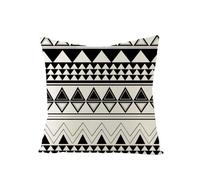Funda Cojin 40X40 Triángulo Negro Modernos Lino Decorativas Fundas De Cojines, Adecuado para Todas Las Estaciones con Cremallera Oculta,para Sala De Estar, Sofás, Camas, Dormitorio Jardín