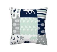 Funda Cojin 40X40 Verde Azul Modernos Lino Decorativas Fundas De Cojines, Adecuado para Todas Las Estaciones con Cremallera Oculta,para Sala De Estar, Sofás, Camas, Dormitorio Jardín