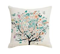 Funda Cojin 40X40 Verde Blanca Modernos Lino Decorativas Fundas De Cojines, Adecuado para Todas Las Estaciones con Cremallera Oculta,para Sala De Estar, Sofás, Camas, Dormitorio Jardín