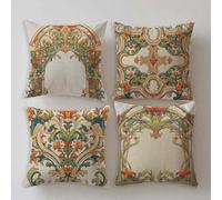 Funda Cojin 40x40cm Cojines Exterior Impermeable Verde Juego de 4 Impresin de Doble Cara Cuadradas Lino Muebles de Jardin Funda Almohada Bohemia,Primavera Verano Terraza,con Cremallera Oculta S675