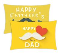 Funda Cojin 40x60 Amarillo Decorativo Almohadas Juego de 2 Rectangular Cojines Día del Padre Terciopelo Funda Almohada 60x40 Impresión de Doble Cara para Decoracion Hogar Sofa Jardín,83-j