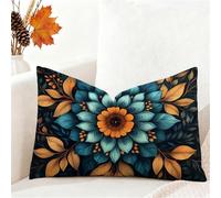 Funda Cojin 40x60 cm Azul Funda Almohada Juego De 1 Fundas Cojines Boho Terciopelo Cojines Rectangulares con Cremallera Invisible, Decorativos Navideña Jardín Sala de Estar Sofá Dormitorio 1h-223