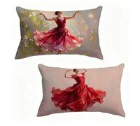 Funda Cojín 40x60 cm Juego de 2 Bailar, Funda De Almohada 40 x 60 cm Cojine Exterio Mujer Decoracion Cojines Sofa Lino Con Cremallera Oculta para Primavera Verano Decorativos, Regalos Mujeres 5-794K7A