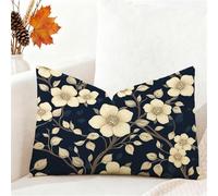 Funda Cojin 40x60 cm Marina de Guerra Funda Almohada Juego De 1 Fundas Cojines Floral Terciopelo Cojines Rectangulares con Cremallera Invisible, Decorativos Navideña Jardín Sofá Dormitorio 1h-515