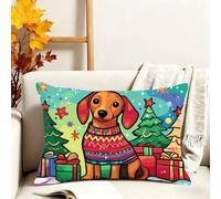 Funda Cojin 40x60 cm Navidad Fundas Cojines Perro Funda Almohada Juego De 1 Terciopelo Rectángulo Cojines Exterior con Cremallera Invisible, Navidad Decorativos Jardín Sofá Dormitorio Oficina 3s-419