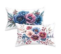 Funda Cojin 40x60 Cojines Pequeño Color Funda Almohada Juego de 2, Lino Rectangular Fundas Cojines Flores Fundas de Almohada Sofa, Decoración Lumbar Cojin con Cremallera Invisible,Regalo Mujer w0u-693