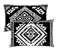 Funda Cojin 40x60 En Beige y Negro Decorativo Almohadas Juego de 2 Rectangular Cojines Boho Terciopelo Funda Almohada 60x40 Impresión de Doble Cara para Decoracion Hogar Sofa Jardín,101-j