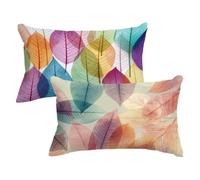 Funda Cojin 40x60 Juego de 2, Hojas Funda Almohada Planta Patrón con Cremallera Invisible Diseño, Rectangular Fundas Almohadas 40x60cm, Doble Cara Estampado Terciopelo Cojines Sofa Decor,Model104
