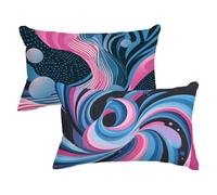 Funda Cojin 40x60 Juego de 2, Lunares Funda Almohada Raya Patrón con Cremallera Invisible Diseño, Rectangular Fundas Almohadas 40x60cm Pack 2, Doble Cara Estampado Terciopelo Cojines Sofa Decor,Model8