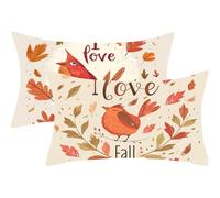 Funda Cojin 40x60 Juego de 2 Otoño Cojines Exterior Planta Funda Almohada Rectangulares Terciopelo Decorativos Cushion Covers con Cremallera Invisible para Sala Estar Sofá Decor Otoño Regalos,J605