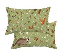 Funda Cojin 40x70 2 Piezas, Verde Salvia Fundas Cojines Exterior Lino -4191