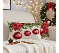 Funda Cojin 40x70 cm Beige Fundas Cojines Navidad Funda Almohada Juego De 2 Lino Cojines Exterior con Cremallera Invisible Cushion Covers para Decorativos Jardín Patio Terraza Sofá Silla Coche 3m-585