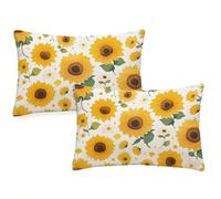 Funda Cojin 40x70 cm Cojines Exterior Impermeable Juego de 2 de Lino Fundas Cojine Hogar Decorativa Rectangulares Almohadas Fundas para Sofá Cama Silla Dormitorio Flor Funda Almohada Amarillo qq-242