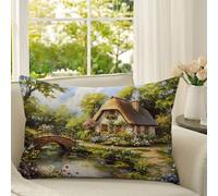 Funda Cojin 40x70 cm Jardín Fundas Cojines Retro Cojines Exterior Juego De 1 Terciopelo Funda Almohada con Cremallera Invisible Cushion Covers para Decorativos Sala de Estar Sofá Dormitorio Cama 1D#21