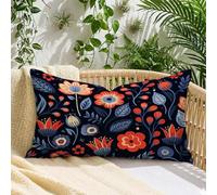 Funda Cojin 40x70 cm Marina de guerra Cojines Decorativos, Rectangular Cojines Flor Lino Funda Almohada Impresión de Doble Cara, Cremallera Invisible, Decoracion Habitacion Cama Hogar Sofa, A*28