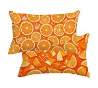Funda Cojin 40x70 Juego de 2, Naranja Fundas Cojines Impermeable Lino -4197
