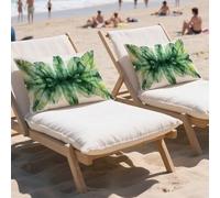 Funda Cojin 40x70cm Cojines Exterior Impermeable 2 Piezas Rectangulares Terciopelo Fundas de Almohada Verde,Grandes Cushion Covers con Cremallera Oculta,Patio Jardín Otoño Decor Cushion Hoja,LY-914