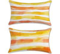 Funda Cojin 40x70cm Cojines Exterior Impermeable Amarillo Funda Almohada Terciopelo Cojines para Sofa Cama Raya Protector Decorativos Jardin Salon Outdoor Cushions Juego de 2 con Cremallera u-13732